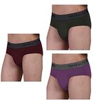 FREECULTR Men's Underwear Anti Bacterial Micromodal Airsoft Brief - Non Itch No Chaffing Sweat Proof Size 3XL Pack of 3-Sangria Wine,Seaweed Green,Trippy Violet