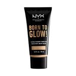 NYX Professional Makeup Born to Glow Radiant Foundation, Iridescent Finish, Buildable Medium Coverage, Vegan Formula, Shade: Warm Vanilla