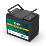 AYUDH 12V 100AH Lithium Ferro Phosphate (LiFePO4) Inverter Battery, Solar Compatible, 5 Years Warranty, smart bluetooth connectivity