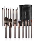 Makeup Brushes Sets, EIGSHOW 18 Pcs Professional Makeup Brush Set, Synthetic Cosmetics Foundation Powder Concealers Blending Eye Shadows Face Kabuki Makeup Brushes with Clutch Bag (Coffee)