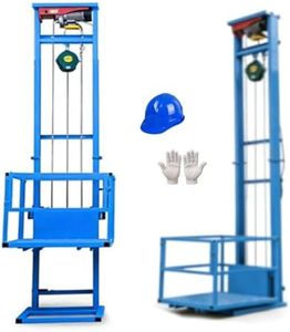Load Electric Lift Platform Table,Warehouse Goods Lift, Mobile Automatic Cargo Elevator 33FT Lifting Height Lifting Rail Hoist(Blue,8m Lifting Height)