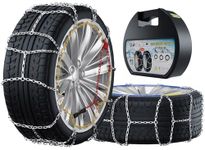 TEPU Snow Tire Chains for Car, Suv, Pickup Trucks and Trucks Tires, Portable Reusable Alloy Steel Tire Chains, Snow Chains Compatible with Tire Width 215 225 235 245 255MM, Set of 2 - KN120