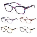 BLS BLUES Reading Glasses for Women/Men Blue Light Blocking, Computer Readers Anti Migraine/Eye Strain Blocker Eyewear 5Packs (Pink Flower/Yellow Flower/Brown Flower/Blue Flower/Green Flower, 2.5)