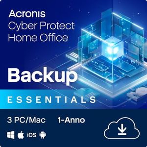 Acronis Cyber Protect Home Office 2023 | Essentials | 3 PC/Mac | 1 Anno | Windows/Mac/Android/iOS | Backup | Codice d'attivazione via email