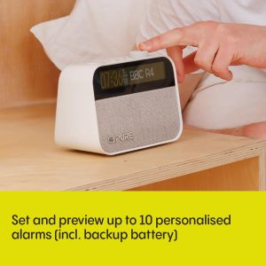 Pure Moment Alarm Clock – DAB+/FM Radio, Bluetooth, Sleep Aid, White