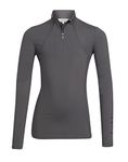 LeMieux Young Rider Base Layer Top - My Long Sleeve Athletic Thermal Shirts - Equestrian Apparel & Gear for Horseback Riding (Slate Grey/13-14 Years)