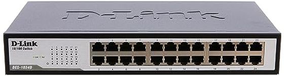 D-Link DES-1024D/B 24-Port Fast Ethernet Unmanaged Metal Desktop Switch - UK Version