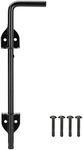 SANKINS 12" Cane Bolt Drop Rod Heavy Duty Gate Hardware Black Solid Steel Gate Ground Latch for Wood PVC Vinyl Metal Gates Fences Doors, Holding Gate to The Ground