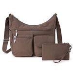 Baggallini Everywhere Lightweight Crossbody Bag - Multi-Pocketed, Spacious Water-Resistant Travel Purse with RFID Wristlet