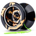 MAGICYOYO Magic Yoyo N11 Alloy Aluminum Professional Yoyo Toy (Black With Golden)