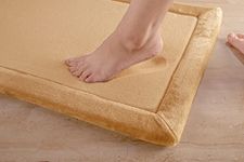 SPREAD SPAIN® Memory Foam All Purpose Super Soft/Anti-Slip Backing Bath Carpet, Machine Washable (Gold, 40X60 cm)