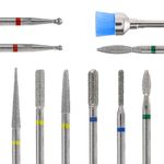 MELODYSUSIE Nail Drill Bits Set Diamond Metal Professional 3/32 Inches, for Acrylic Nails and Electric Nail Files Drill Machine Manicure Pedicure Home Salon Use, 10pcs (Sliver)