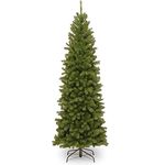 National Tree Company Artificial Slim Christmas Tree, Green, North Valley Spruce, Includes Stand, 6 Feet