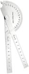 Nortools Stainless Steel Angle Protractor -180° Two Arm Ruler Adjustable Finder Angle Protractor Ruler Woodworking Machinist Measure Tools((10 cm/ 3.94 Inch)