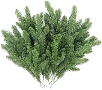 Hananona 50 Pcs Artificial Pine Branches Green Plants Pine Needles DIY Accessories for Garland Wreath Christmas and Home Garden Decor (50, Green)