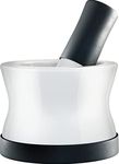 EZ-Grip Silicone & Porcelain Mortar and Pestle with Detachable Silicone Base - New BREAKPROOF Bowl - Great Spice and Herb Masher & Crusher Molcajete - Dishwasher Safe