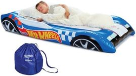 Hot Wheels & FUNBOY Kids Sleepover Bed & Air Mattress. Perfect for Sleepovers. Includes Carrying Storage Bag, Twin