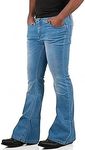 Men's Vintage Bell Bottom Jeans 60s 70s Outfits for Men,Mens Bell Bottoms Disco Pants flared jeans, Light Blue, Medium