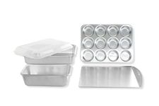 Nordic Ware 48000 5 Piece Set Natural Aluminium Baking Sheet Pans with Superior Heat Conductivity, Aluminum, Silver