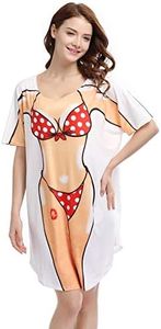 Bellady Womens Red Dot Print Beach Wear Bikini Body Cover-Up T-Shirt Red Dot Bikini Medium