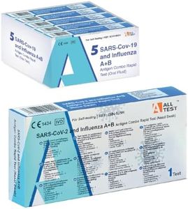 ALLTEST 5 Tamponi Rapidi combo Covid 19 + influenza A - B, Kit Rapido Tampone per l'Antigene SARS-COV-2 + influenza - 5 pz