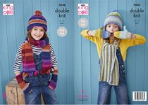 King Cole 5646 Knitting Pattern Childrens Easy Knit Hats Scarves Mitts in Bramble DK