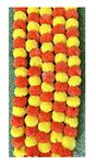 SPHINX Artificial Marigold Fluffy Flowers Garlands for Festive Pooja Wedding Housewarming Diwali Decorations Festival Events Home Table Bedroom Pooja Room Approx. 4.5 to 4.9 ft- 5 Pieces