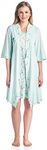 Casual Nights Women's Sleepwear 2 Piece Nightgown and Robe Set, Floral Mint, X-Large