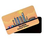 dhcrafts Rectangular Rubber Fridge Magnet/Magnetic Card Orange United States Seattle Design Pack of 1 (8.6cm x 5.4cm)