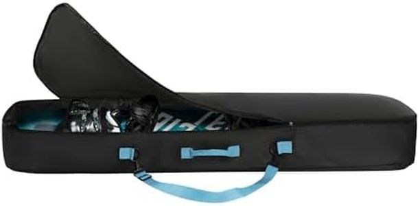 Navaris Snowboard Bag for Men and Women - 157 cm - with Side Pocket & Adjustable Straps - for Easy Snowboard Carrying - Black & Light Blue