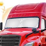 Vepagoo Semi-Truck Sun Shade for Windshield and Side Window, Sun Shade for Semi Truck, Truck Sun Protector Block UV Ray, Truck Sun Screen, Best for Semi, Commercial & Big Rig Truck, RV.(163 X 36 in)