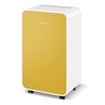 COSTWAY 2500 Sq. Ft Dehumidifier for Basement, 32 Pint Portable Quiet Dehumidifier with Drain Hose, Sleep Mode, 24H Timer, Auto Shut Off, Auto Defrost, Home Dehumidifer for Bedroom Bathroom (Yellow)