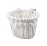 MEGHNA Woven Mini Bike Basket for Kid Bike Handlebar Bike Basket for Women Girl for Scooter,White