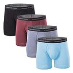 BAMBOO COOL Men’s Underwear boxer briefs Soft Comfortable Bamboo Viscose Underwear Trunks (4 Pack) (XL, long boxer briefs)