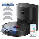 Airzeen Robot Vacuum and Mop, 5000Pa Suction Self-Emptying Robot Vacuum Cleaner, Q10 Pro Robotic Vacuums with Laser Navigator+Smart Mapping, 8 Weeks Hands-Free Cleaning, Schedule, App Alexa Control