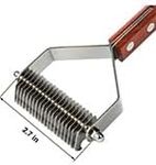 MEETWIN Undercoat Grooming Rake, Dematting Stripper, Tool, Combs with Blades, for Medium to Large Dogs, Cats, Stainless Steel Combines with Solid Wooden Handle (20-Blades)