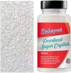 Bakerpan Pearlized Sugar Sprinkles for Baking - 5 Ounce - Sparkling White Decorating Sugar Crystals for Cookies, Cake Pops, Ice Cream (Made in USA)