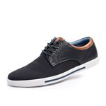 Cusolemore Men's Oxfords Dress Sneaker Business Casual Shoes, Rubber Outsole, Breathable Upper and Lining Black 10.5