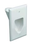 Datacomm 45-0001-Wh 1-Gang Recessed Low Voltage Cable Plate (White)