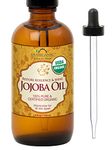 Organic Jojoba Oil_Certified Organic by USDA,100% Pure & Natural Cold Pressed Virgin, Unrefined Amber Glass Bottle and Glass Eye Dropper for Easy Application US Organic (115 ml (Medieum))