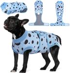 Kuoser Dog Surgery Recovery Suit, Anti Licking Pet Surgical Suit for Dogs Male Neuter, Female Dog Surgery Suit for Spay Subsititute E-Collar Cone, Dog Body Suits After Surgery Blue Polka Dot XS