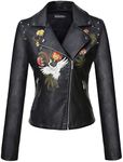 Tanming Women's Leather Coat Jacket (Medium, Black5)