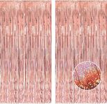 2PCS Rose Gold Foil Fringe Curtain 