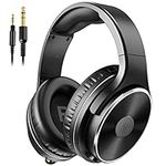 OneOdio Headphone Over Ear Wired Hi-Fi Studio Headphones 50mm Speaker 1/4 inch 6.35mm Jack Adapter Free Closed-Back Headphones for DJ Electric Drum Keyboard Guitar Amp PC iPad Music Cell Phone (Black)