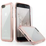 iPhone 6 Case, iPhone 6s Case, Clear Rose Gold SaharaCase® *Bonus Tempered Glass Screen Protector Slim Rugged Apple Shock-Absorption Bumper Anti-Scratch Hard Back for Apple 6/6s 4.7"- Clear Rose Gold