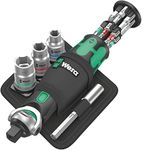 Wera 05004283001 8009 Zyklop Pocket Set Imperial 2, Ratchet Set, 18 Pieces, Black Green