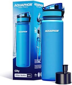 AQUAPHOR City Bottle 500ml Blue | Travel Water Bottle with Activated Carbon Filter | Filters Chlorine & Impurities | Made of Tritan & BPA-Free | Stay Hydrated On The Go!