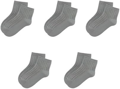 SERISIMPLE Viscose Bamboo Stretch Kids Ankle Socks Breathable Lightweight for Toddler Preschool Thin Soft Baby Socks 5 Pairs (Gray, Small)