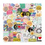 100pcs Jesus Christian Stickers, Bible Faith Stickers, Cross Wisdom Words Decals Stickers for Water Bottles, Religious Christian Gifts Stuff Merchandise (Faith Stickers 100PCS)