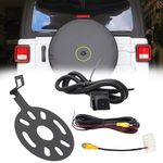 Dasbecan Backup Camera Compatible with 2007-2018 Jeep Wrangler JK Spare Tire Mount Rear View Reverse Camera, Adjustable Bracket, Removable Guidelines with OEM Monitor Adapter Heavy-Duty Metal Housing